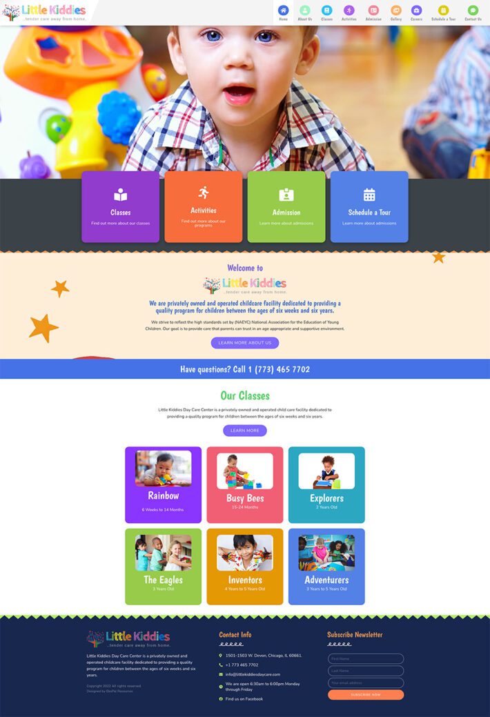 Little Kiddies Daycare Website By EboPal Resources